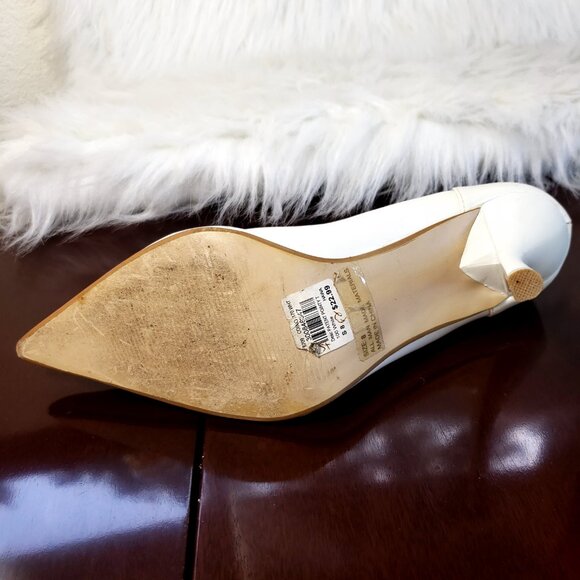 Early 00's White Patent Pointy Toe Pump Stilletto Heels Sz 8 Signed  Tech N9ne - Picture 5 of 11